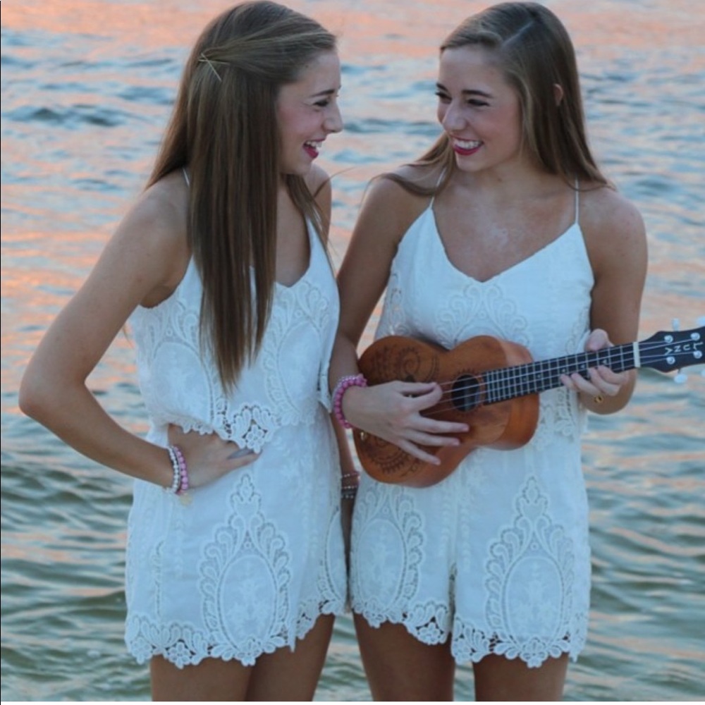 White lace Romper